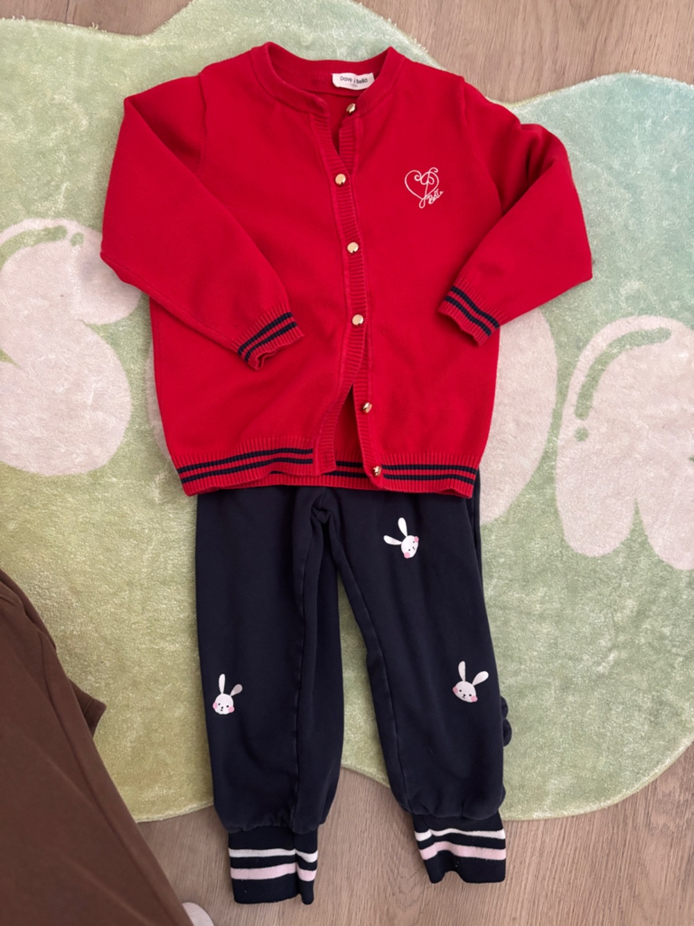 Kids’ Red Button-Front Sweater & Pants Set - Picture 7 of 7